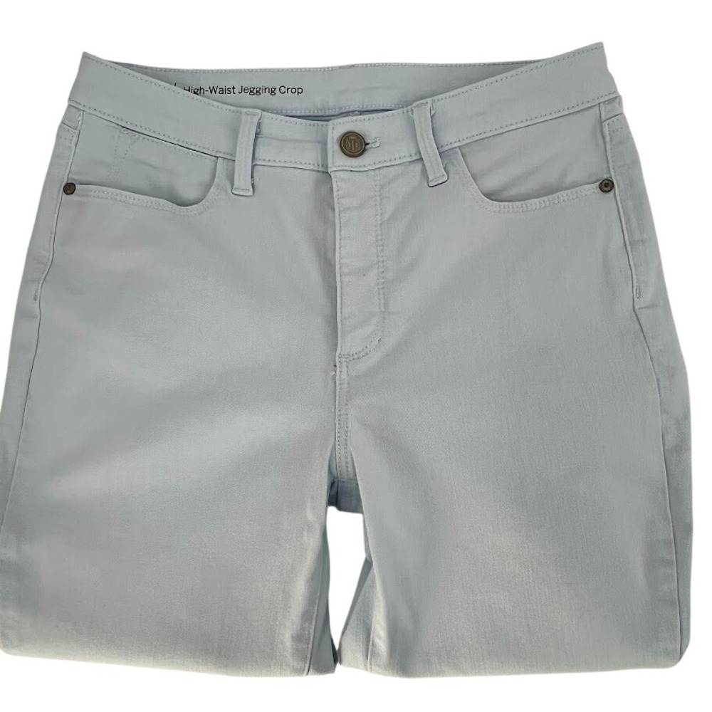 Talbots Flawless High-Waist Jegging Crop Pants Light Blue 6P Petite Slim Stretch